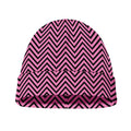 Pink And Black Zigzag Pattern Print Beanie