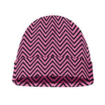 Pink And Black Zigzag Pattern Print Beanie