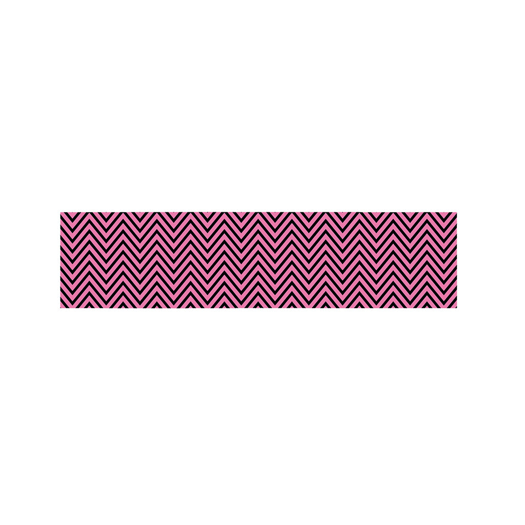 Pink And Black Zigzag Pattern Print Bed Runner