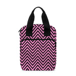 Pink And Black Zigzag Pattern Print Bible Tote Bag