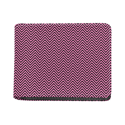 Pink And Black Zigzag Pattern Print Bifold Wallet