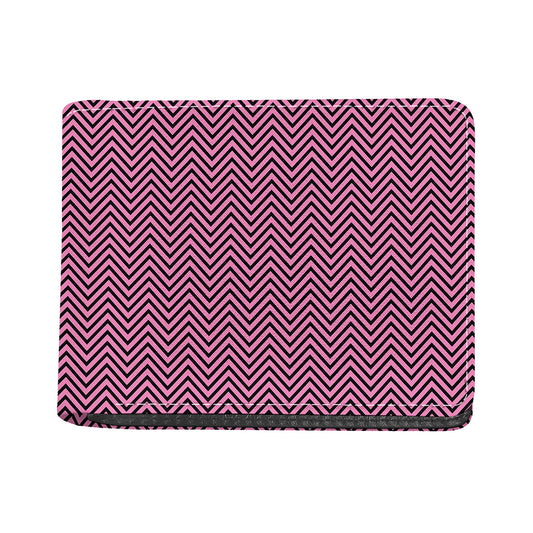 Pink And Black Zigzag Pattern Print Bifold Wallet