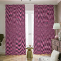 Pink And Black Zigzag Pattern Print Dimout Pencil Pleat Curtains
