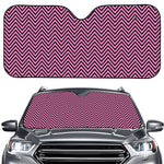 Pink And Black Zigzag Pattern Print Car Windshield Sun Shade