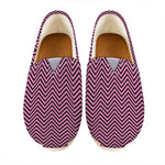 Pink And Black Zigzag Pattern Print Casual Shoes