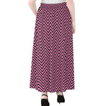 Pink And Black Zigzag Pattern Print Chiffon Maxi Skirt