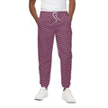 Pink And Black Zigzag Pattern Print Cotton Sweatpants