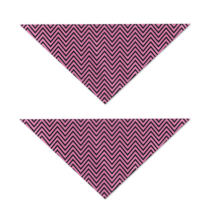 Pink And Black Zigzag Pattern Print Dog Bandana