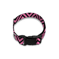 Pink And Black Zigzag Pattern Print Dog Collar