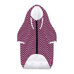 Pink And Black Zigzag Pattern Print Dog Zip Up Hoodie