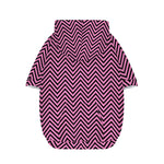 Pink And Black Zigzag Pattern Print Dog Zip Up Hoodie