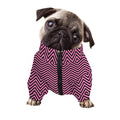 Pink And Black Zigzag Pattern Print Dog Zip Up Jacket