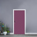 Pink And Black Zigzag Pattern Print Door Sticker