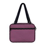 Pink And Black Zigzag Pattern Print Double Strap Bible Bag