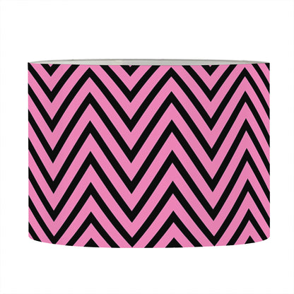 Pink And Black Zigzag Pattern Print Drum Lamp Shade