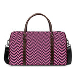 Pink And Black Zigzag Pattern Print Duffle Bag
