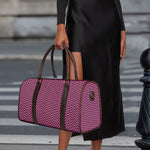 Pink And Black Zigzag Pattern Print Duffle Bag