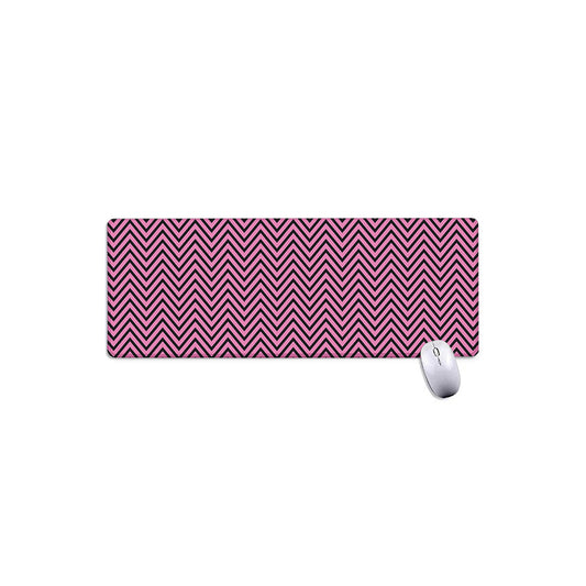 Pink And Black Zigzag Pattern Print Extended Mouse Pad