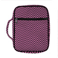 Pink And Black Zigzag Pattern Print Front Pocket Bible Bag