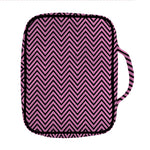 Pink And Black Zigzag Pattern Print Front Pocket Bible Bag
