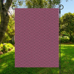 Pink And Black Zigzag Pattern Print Garden Flag