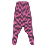 Pink And Black Zigzag Pattern Print Hammer Pants