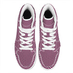 Pink And Black Zigzag Pattern Print High Top Leather Sneakers