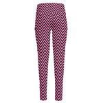 Pink And Black Zigzag Pattern Print High-Waisted Pocket Leggings