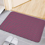 Pink And Black Zigzag Pattern Print Indoor Door Mat