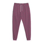 Pink And Black Zigzag Pattern Print Jogger Pants