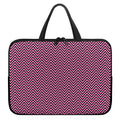 Pink And Black Zigzag Pattern Print Laptop Sleeve With Handle