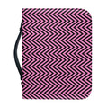 Pink And Black Zigzag Pattern Print Leather Bible Cover