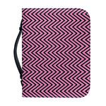 Pink And Black Zigzag Pattern Print Leather Bible Cover