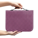 Pink And Black Zigzag Pattern Print Leather Bible Cover