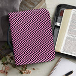 Pink And Black Zigzag Pattern Print Leather Bible Cover