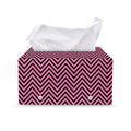 Pink And Black Zigzag Pattern Print Leather Tissue Box Cover