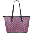 Pink And Black Zigzag Pattern Print Leather Tote Bag With Zipper