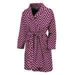 Pink And Black Zigzag Pattern Print Men's Bathrobe