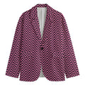 Pink And Black Zigzag Pattern Print Men's Blazer