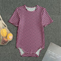Pink And Black Zigzag Pattern Print Men's Bodysuit