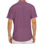 Pink And Black Zigzag Pattern Print Men's Deep V-Neck Shirt