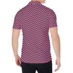 Pink And Black Zigzag Pattern Print Men's Shirt