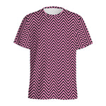 Pink And Black Zigzag Pattern Print Men's Sports T-Shirt