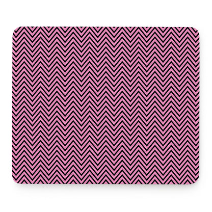 Pink And Black Zigzag Pattern Print Mouse Pad