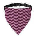 Pink And Black Zigzag Pattern Print Over The Collar Dog Bandana