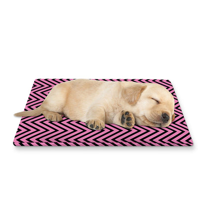 Pink And Black Zigzag Pattern Print Pet Cooling Mat Cover