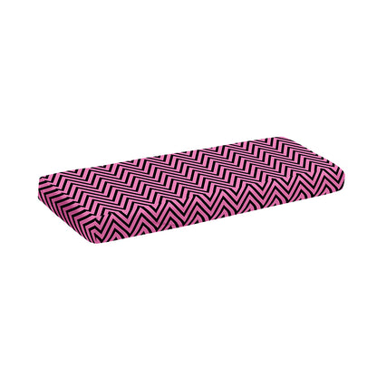 Pink And Black Zigzag Pattern Print Piano Keyboard Cover