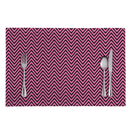 Pink And Black Zigzag Pattern Print Placemat