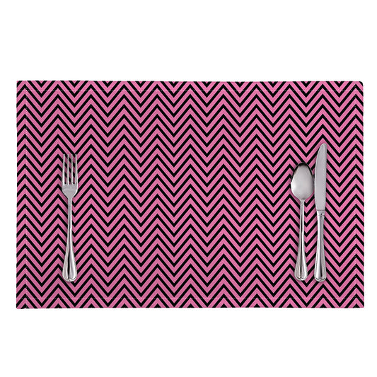 Pink And Black Zigzag Pattern Print Placemat