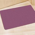 Pink And Black Zigzag Pattern Print Polyester Doormat